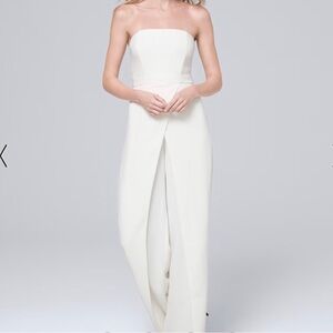 White House Black Market Strapless White Jumpsuit